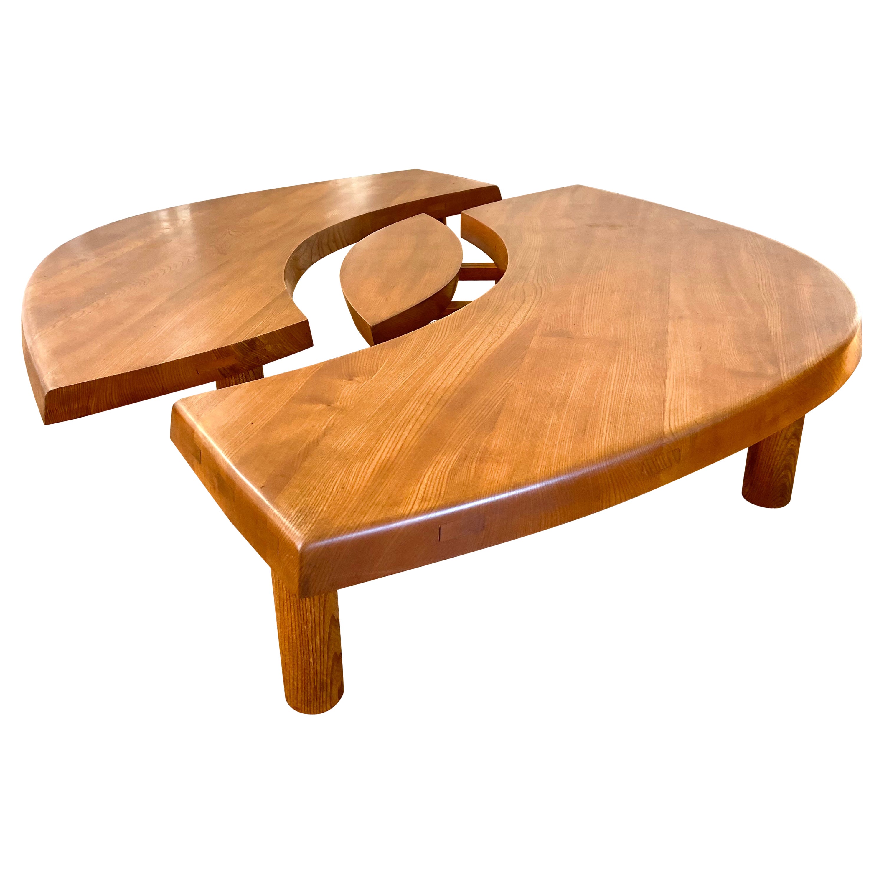 Coffee Table Pierre Chapo T 22 C French Solid Elm, 1977