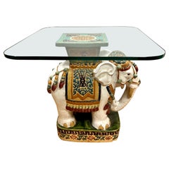 Chinese Ceramic Elephant Garden Stool Pedestal Table