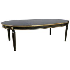 Antique Bronze Mounted Ebonized Dining Table by Maison Jansen