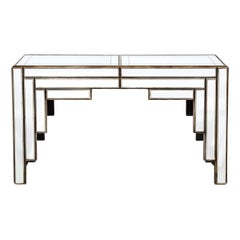 Mid-Century Modern Skyscraper Style Mirrored Console / Sofa Table by James Mont