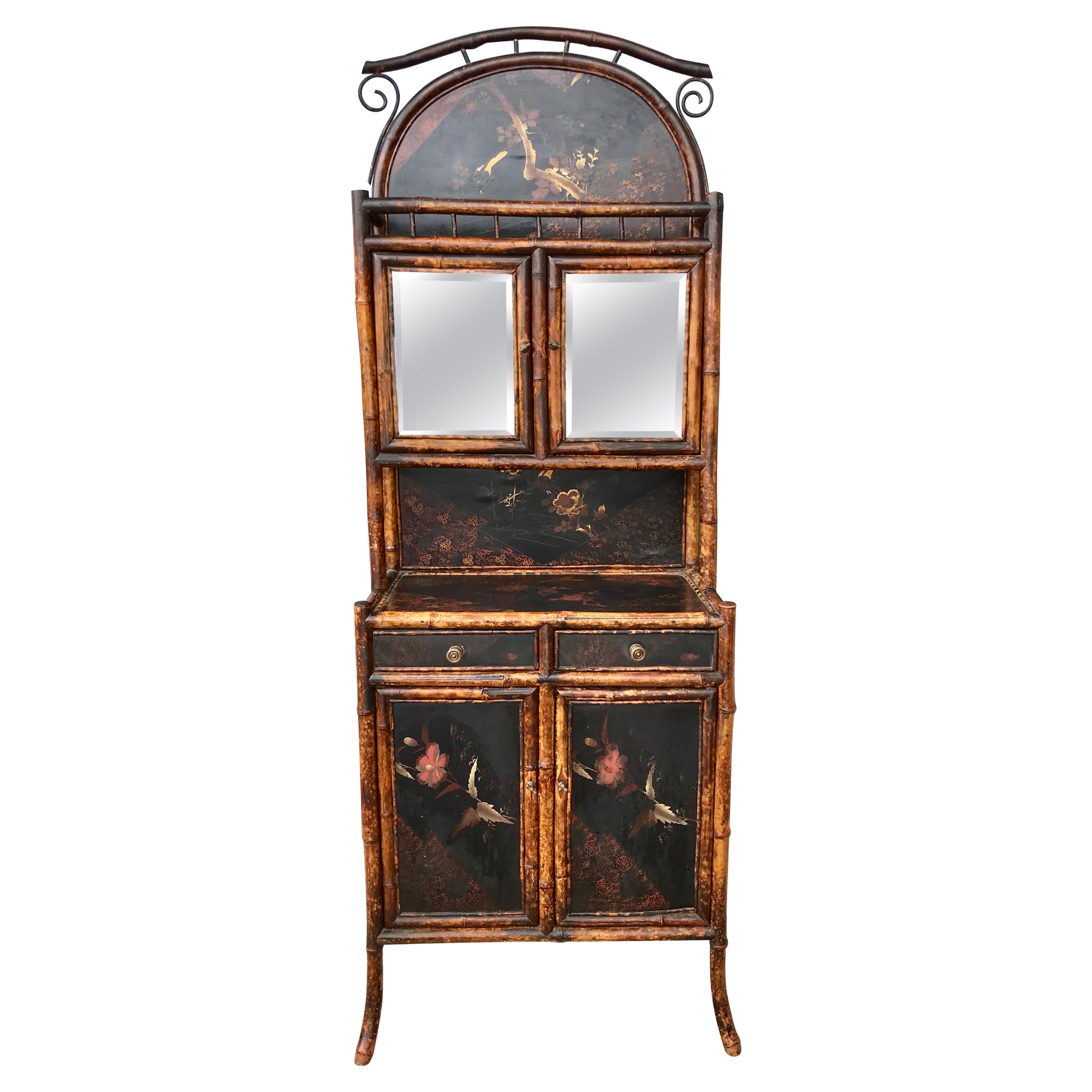 19TH Century English Bamboo Side Cabinet
