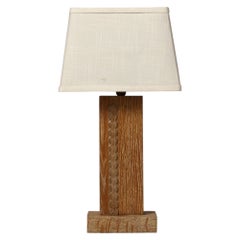 1950s Cerused Oak Table Lamp