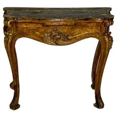 Console, Italian Gilded & Faux Marble, 18th Century