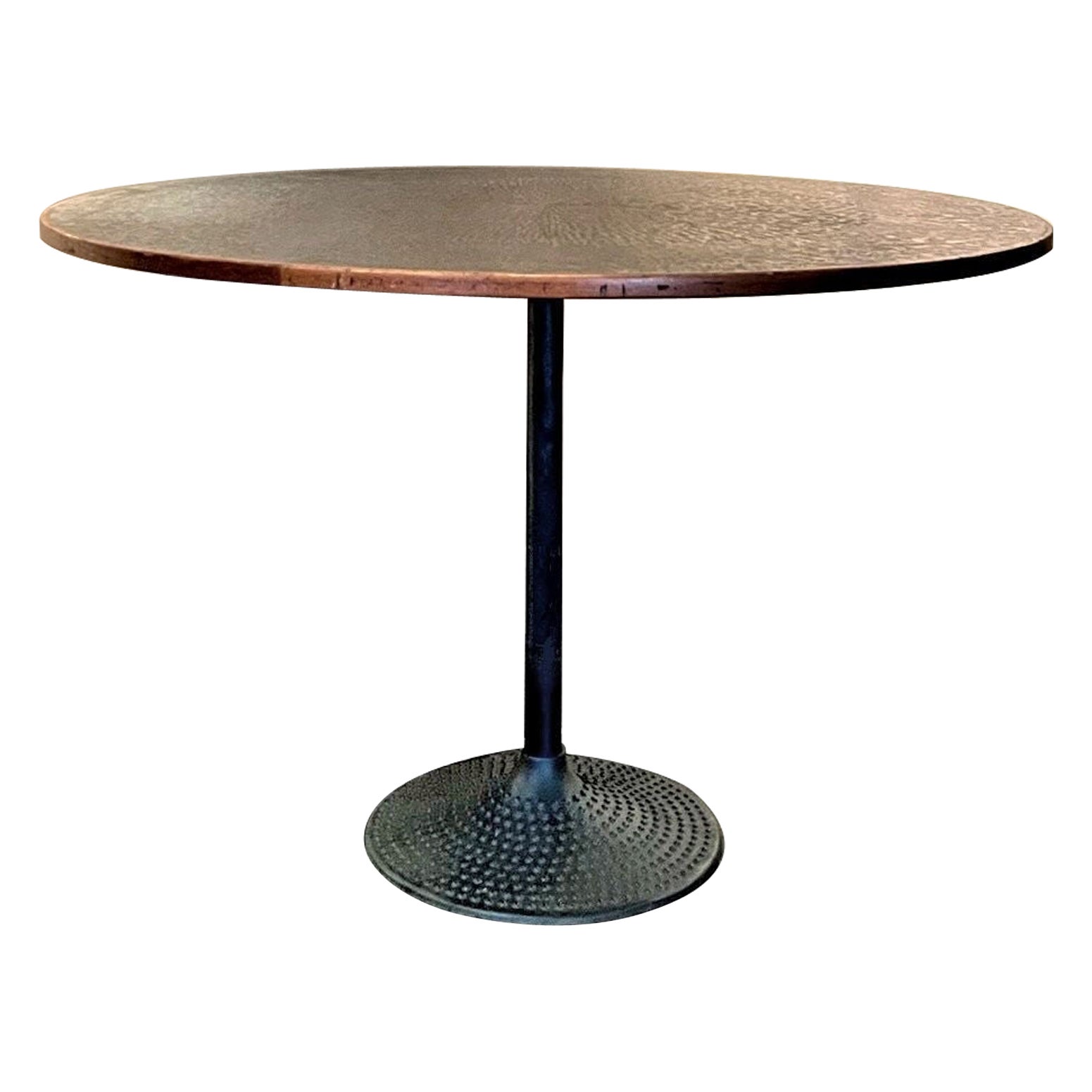 Copper and Iron Midcentury Round Table For Sale
