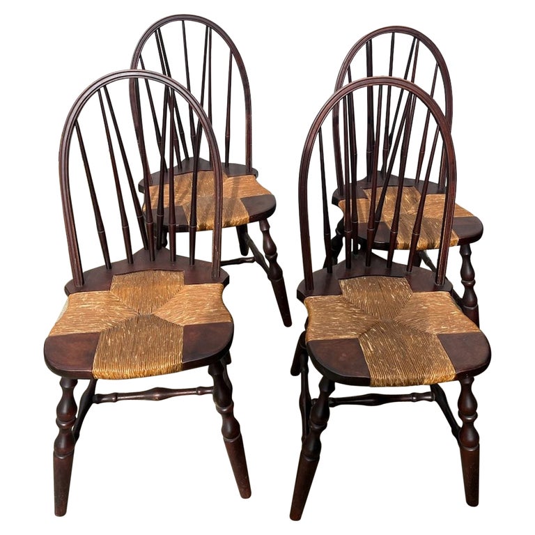 20thc Nichols and Stone Windsor Dining Chair, Set of Four For Sale at