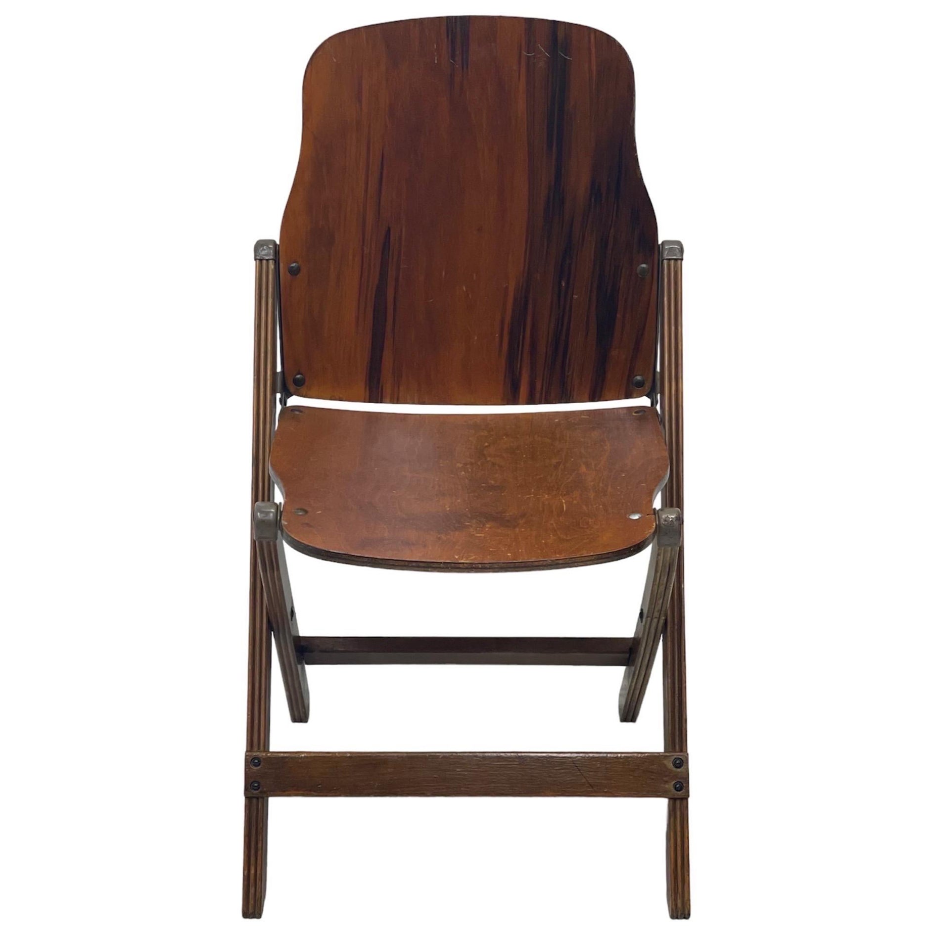 Vintage Wooden Folding Chair For Sale