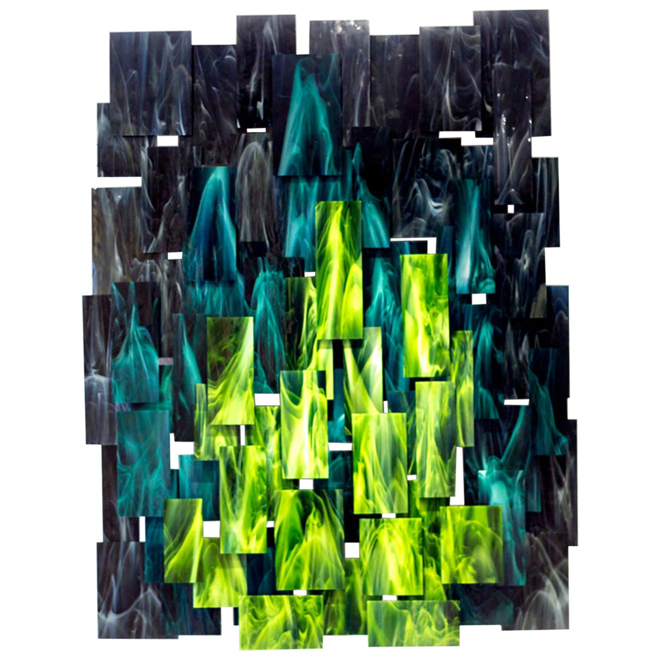 "Forest" Original Glass and Metal Wall Sculpture For Sale