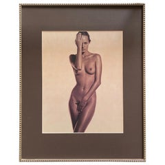 Vintage Karl Lagerfeld Nude Fashion Photograph Litho, #3818/5000, Amber Valletta, 1997