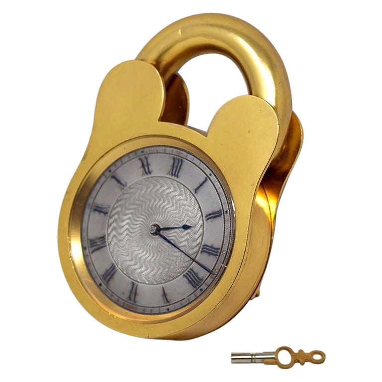 English Novelty Padlock Clock For Sale at 1stDibs