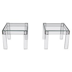 Retro Square Small Lucite Side Tables 1970s France