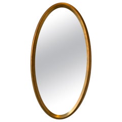 1950s Oval Gilt Wood Mirror