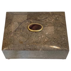 Maitland Smith Stone and Gemstone Decorative Box w Drawer