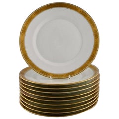 Royal Copenhagen Service No. 607, Ten Porcelain Lunch Plates