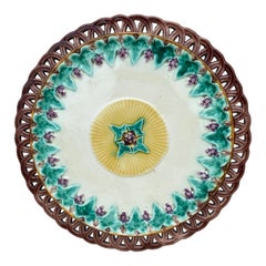 19th Century Wedgwood Majolica Reticulated Plate