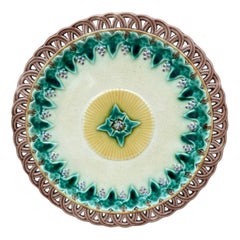 19th Century Wedgwood Majolica Reticulated Plate