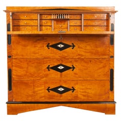 Scandinavian 19th Century Satinwood Commode Desk