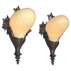 2 Pares de Persianas de Crema en Bronce Deco Rococó Vintage Originales Precio por unidad