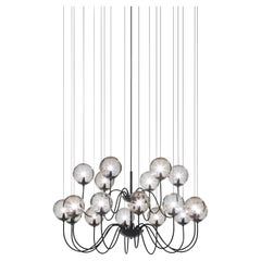 Vistosi Puppet Pendant Light 18P in Multicolor 3 with Matt Black Frame