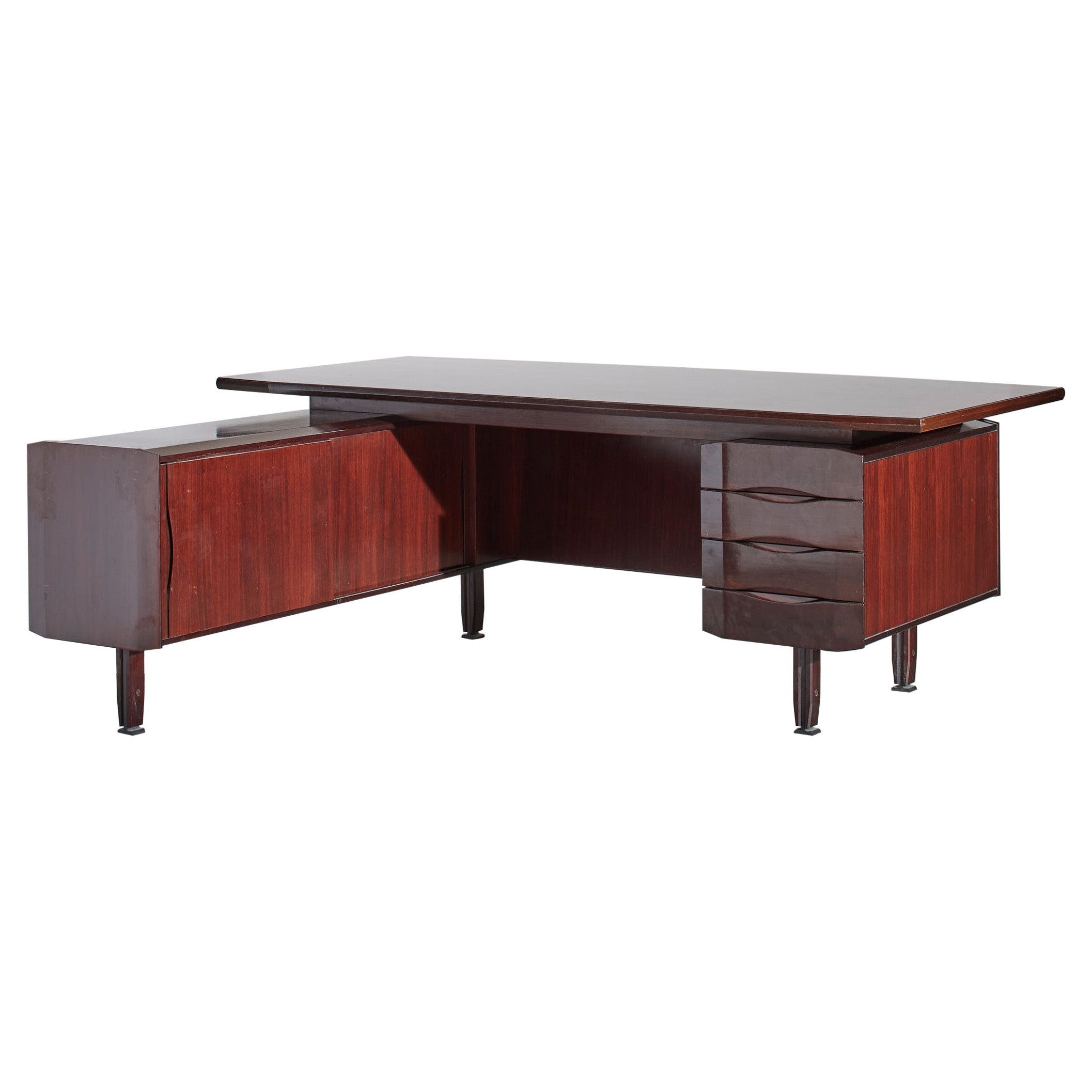 Italian Desk, Wood and Metal, 1960s