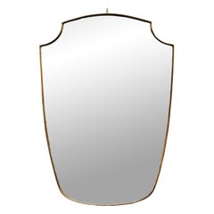 Brass Wall Mirror, Italy 1960s