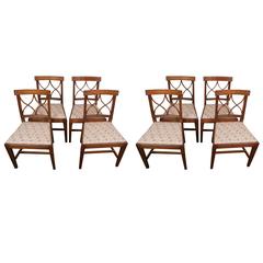 Set of Eight Regency Style Dining Chairs, England, circa 1945