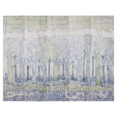 Fabscarte Forest Hand Painted Wallpaper, Skov