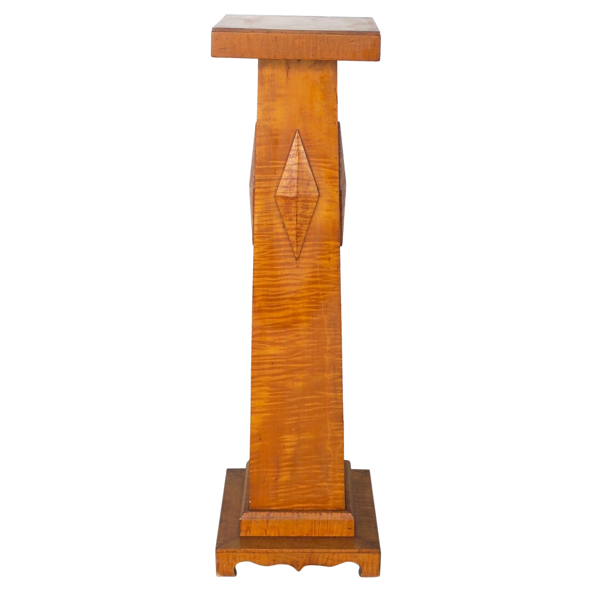 English Wood Column Pedestal Stand For Sale