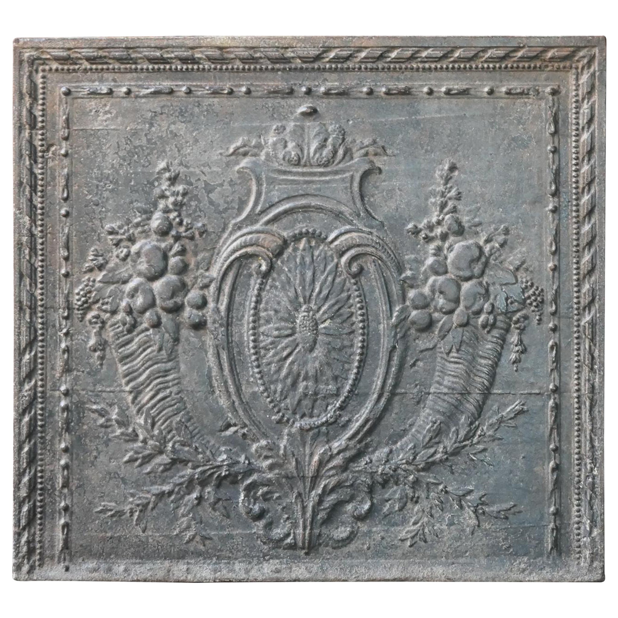 18th Century French Louis XV 'Fruits of the Summer' Fireback