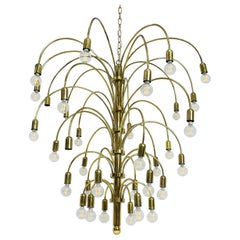 Large Brass Chandelier With 36 Arms/Lights, Circa 1960s