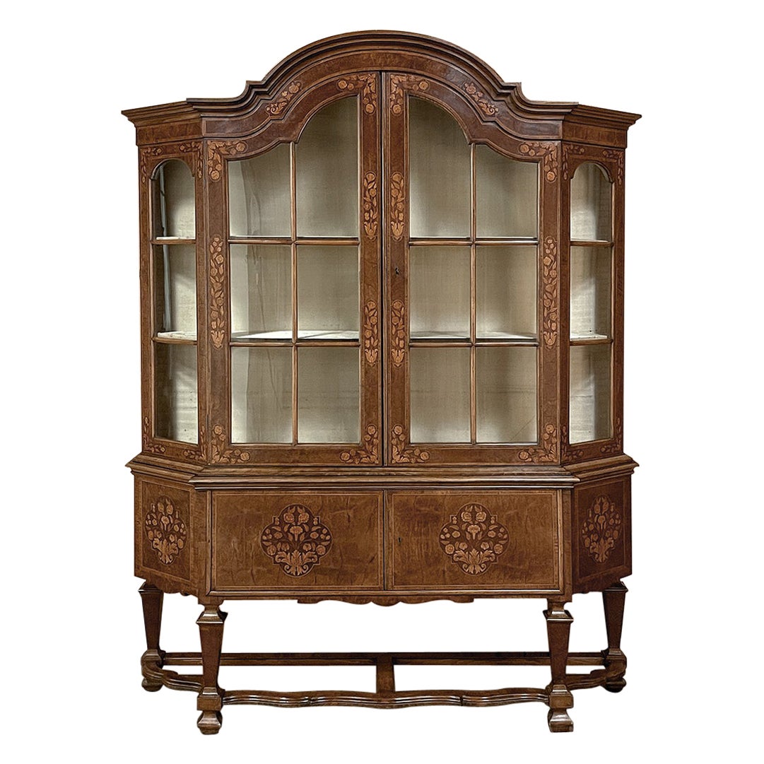 Cabinet de Chine en marqueterie hollandaise du 19ème siècle ~ Bibliothèque ~ Vitrine en vente