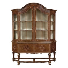 19th Century Dutch Inlaid China Cabinet ~ Bookcase ~ Vitrine
