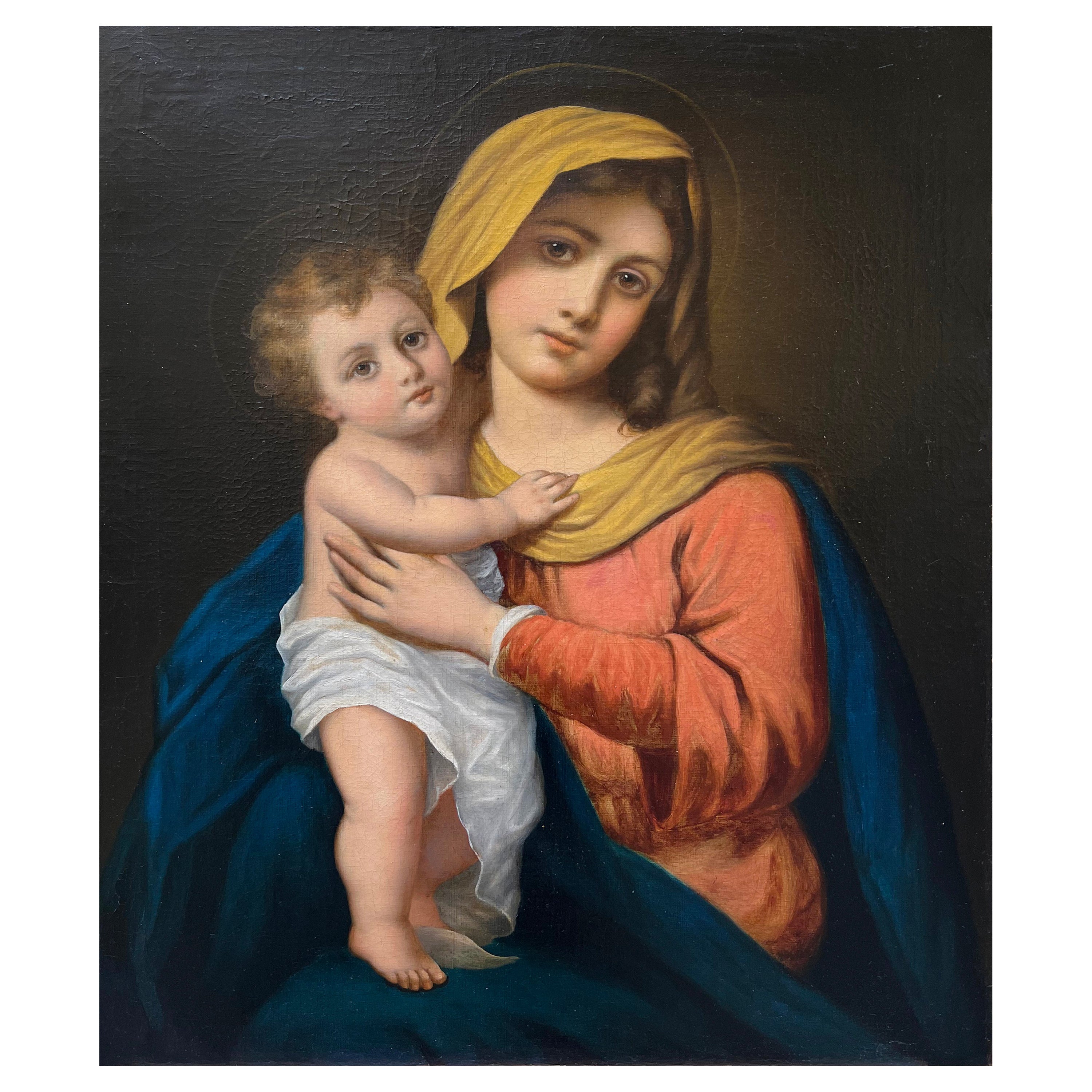 Virgin Mary with Child, Italy, 1890 For Sale