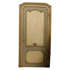 Baroque Door, Sculpted and Lacquered, Arched and Complete with Frame, '700 Italy