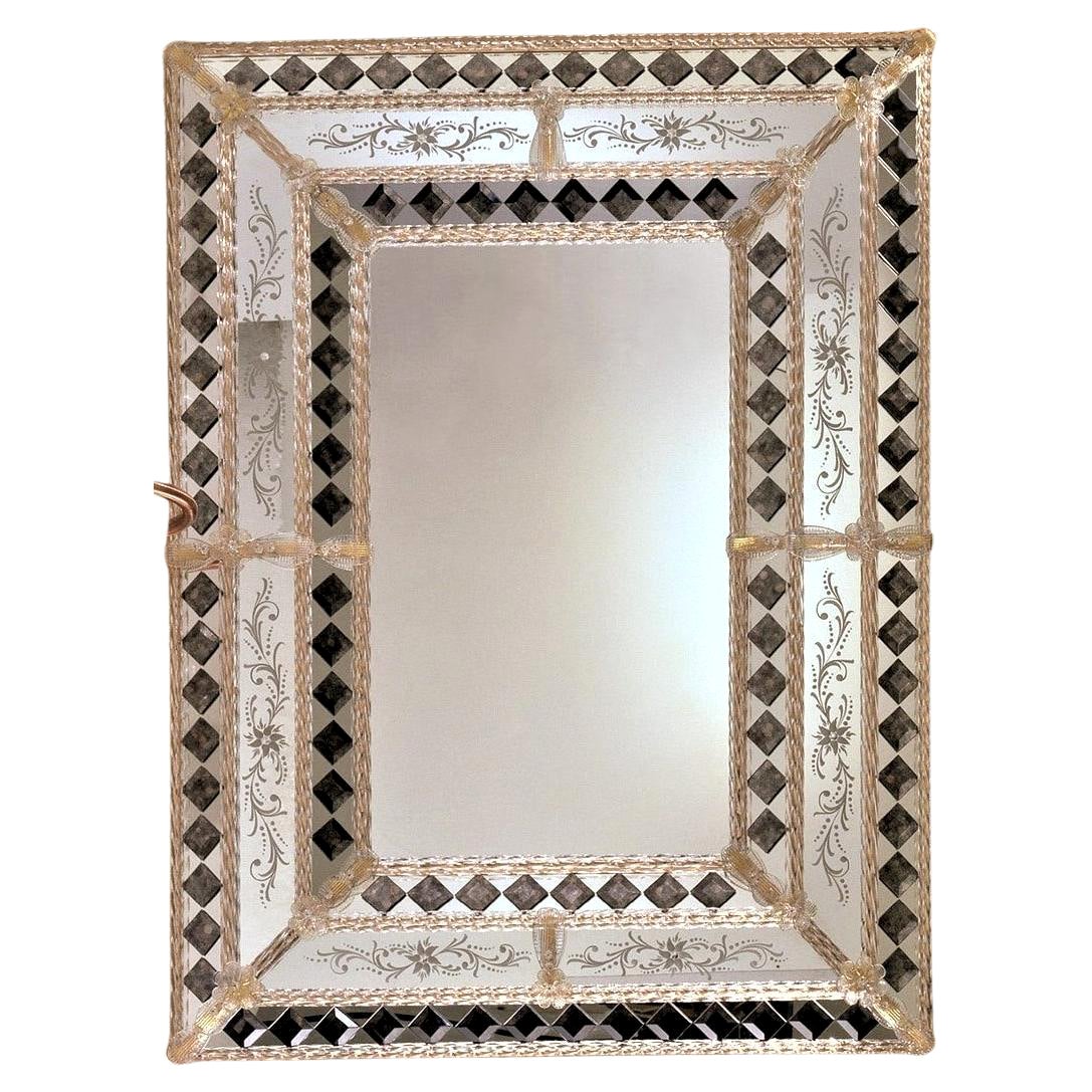 „San Mafio“ Muranoglas-Spiegel im venezianischen Stil von Fratelli Tosi