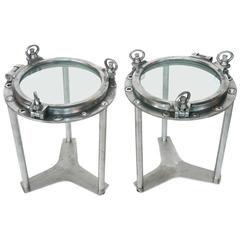 Custom-Made Porthole Side Tables