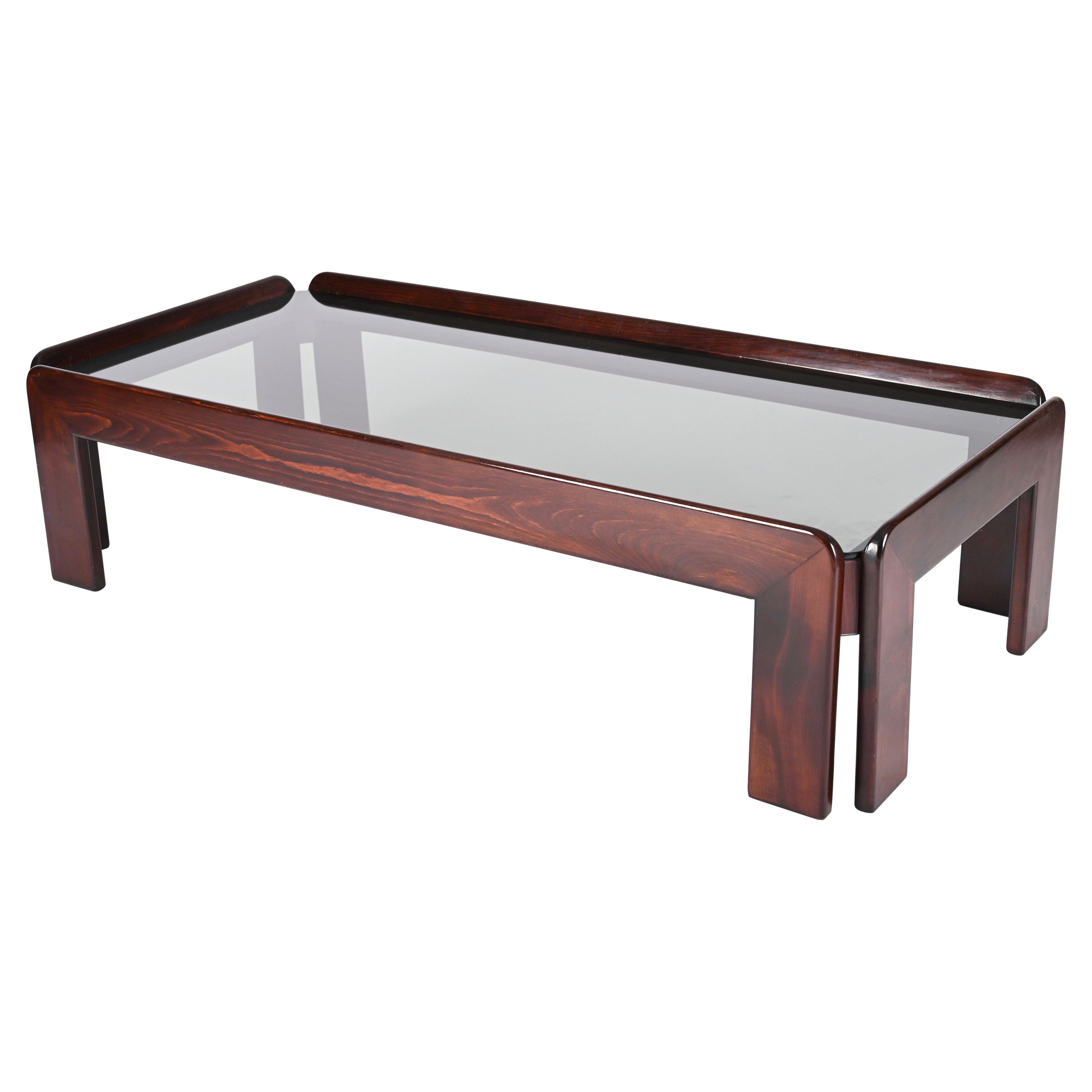 Afra & Tobia Scarpa Midcentury Wood Italian Coffee Table for Cassina, 1960s