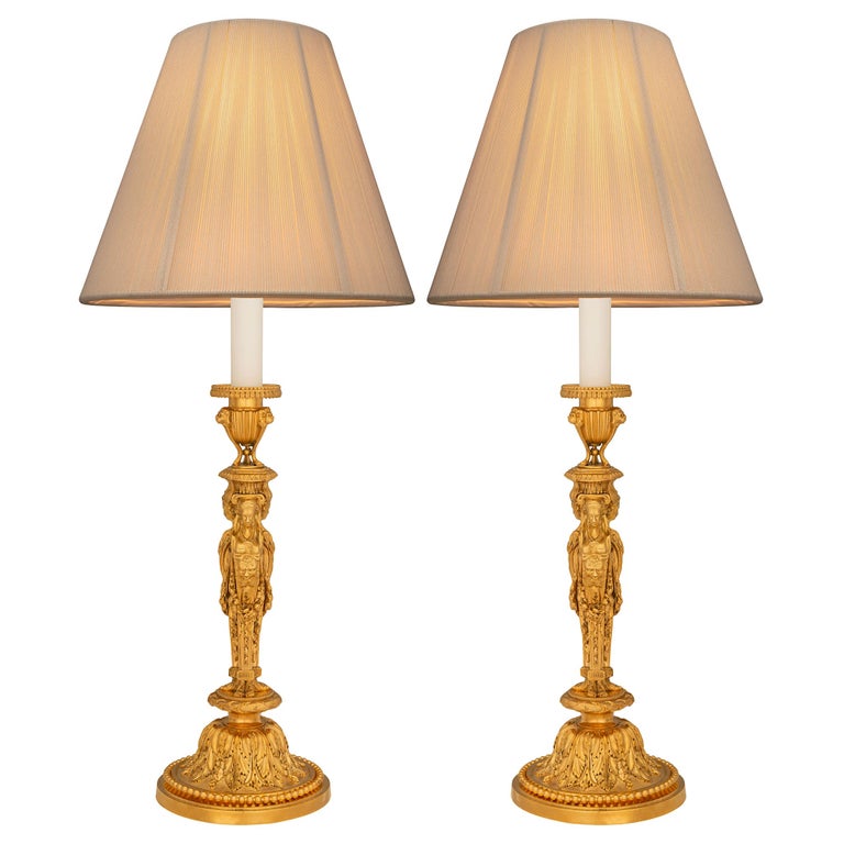 Paire De Chandeliers Century Style Européen 18/19ème – Métal Argenté 21,8cm