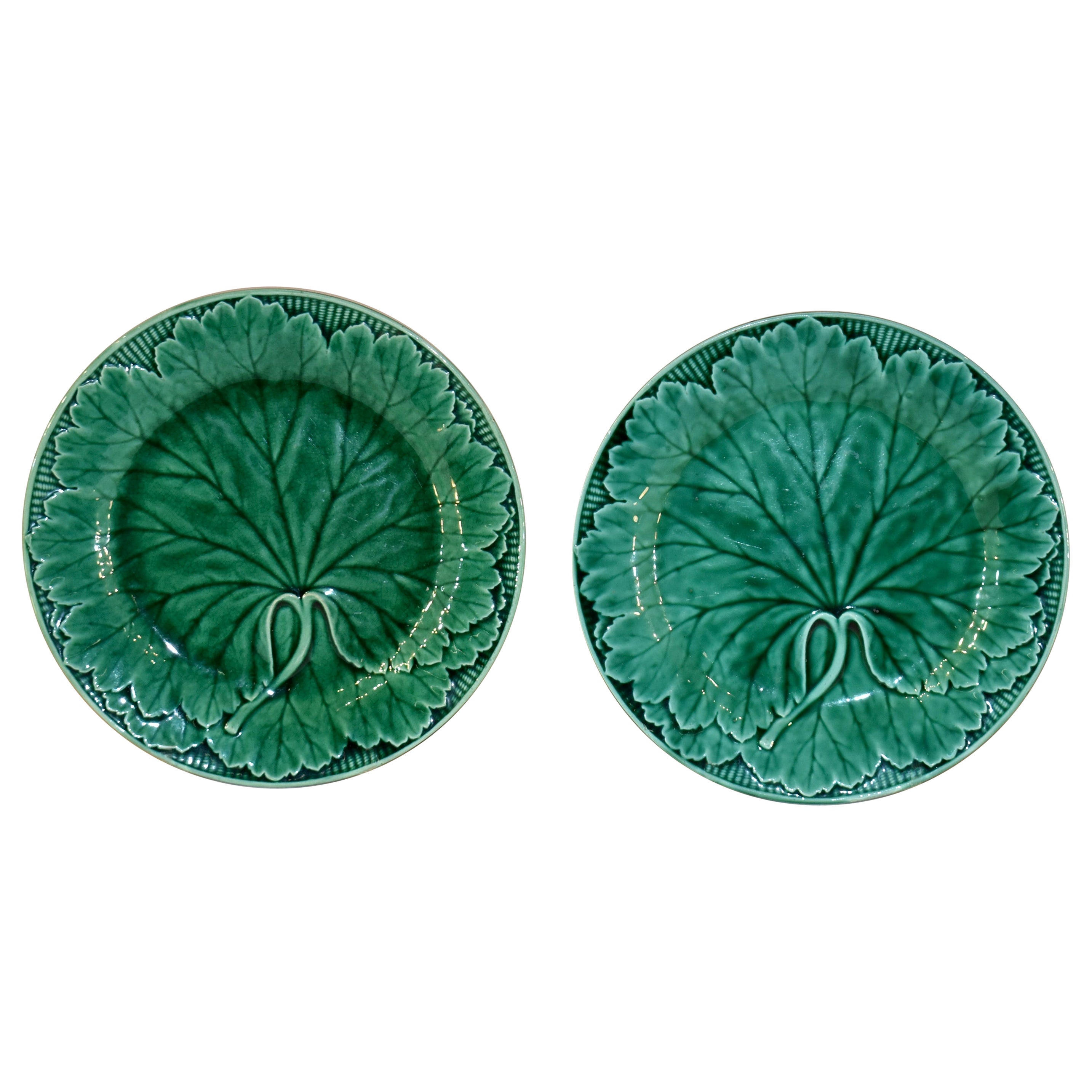 Pair of 19th Century Wedgwood Majolica Plates For Sale