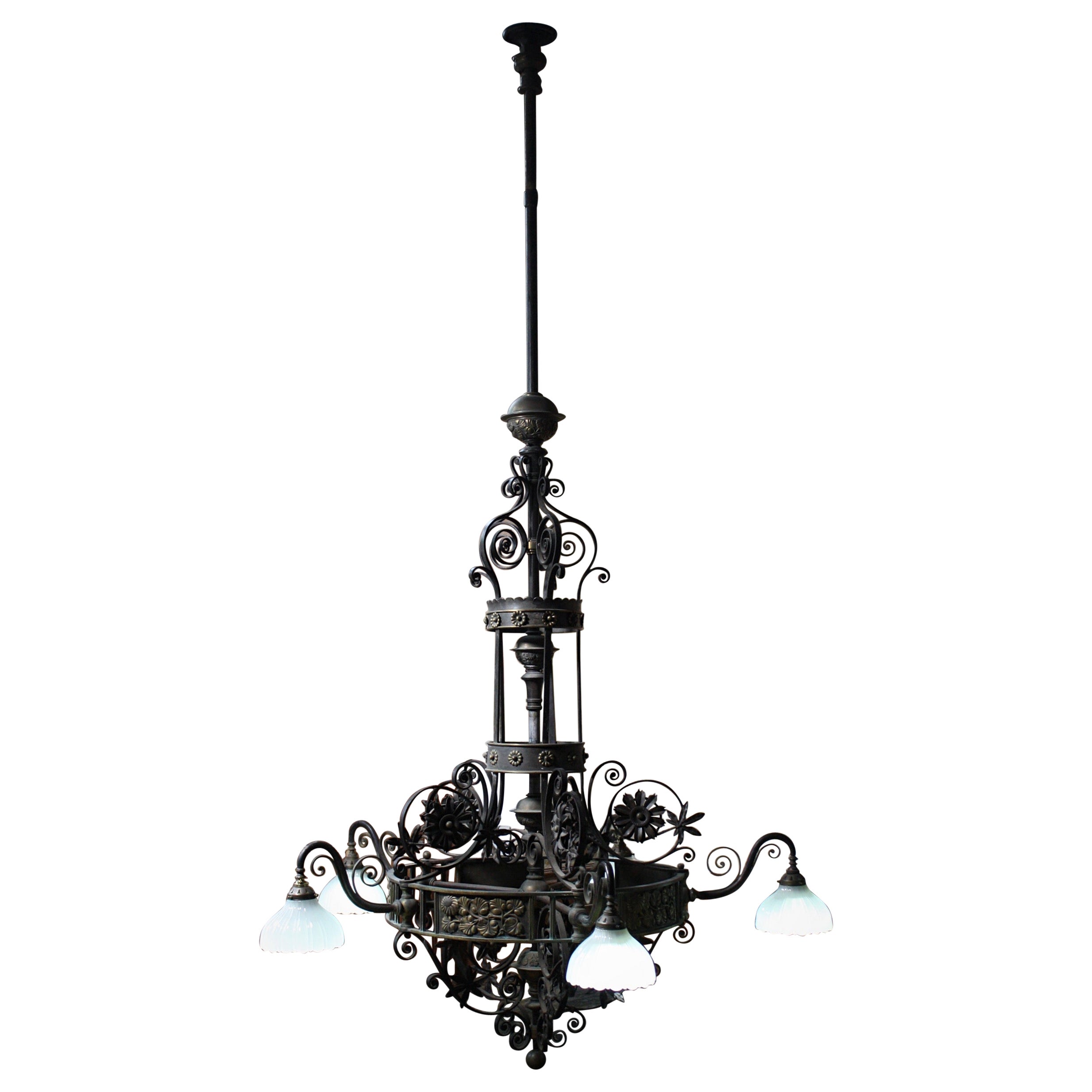 Early 20th Century Huge Iron and Brass Cathedral Castle Gothic