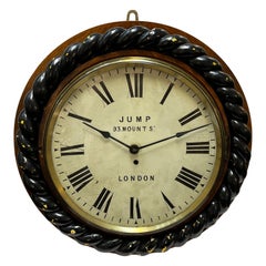 Antique 19th Century Jump Enamel Clock Face and Barley Twist Housing from London