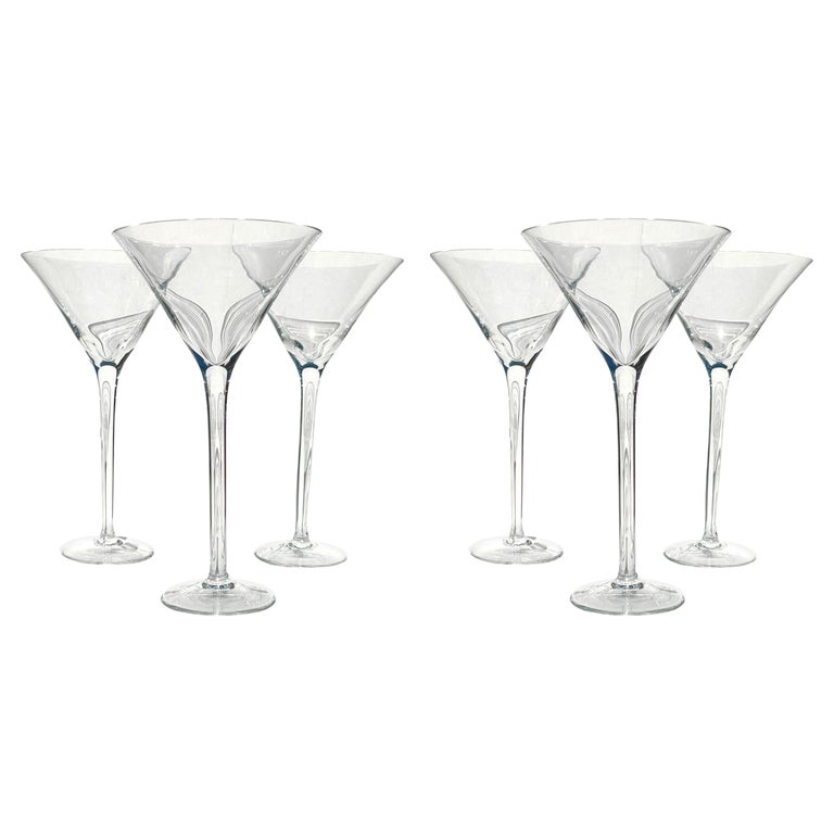 Set of Six Crystal Long Stem Martini Cocktail Glasses, Germany c. 1990 For  Sale at 1stDibs