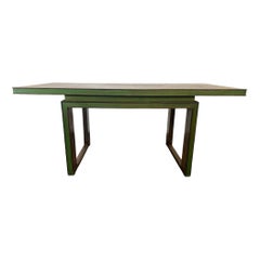 Table de style Art déco en bois de rose et érable vert, années 1940