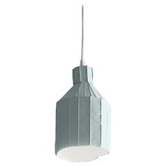 Contemporary Ceramic Light Grey/Blue SUFI Lamp Corteccia Texture