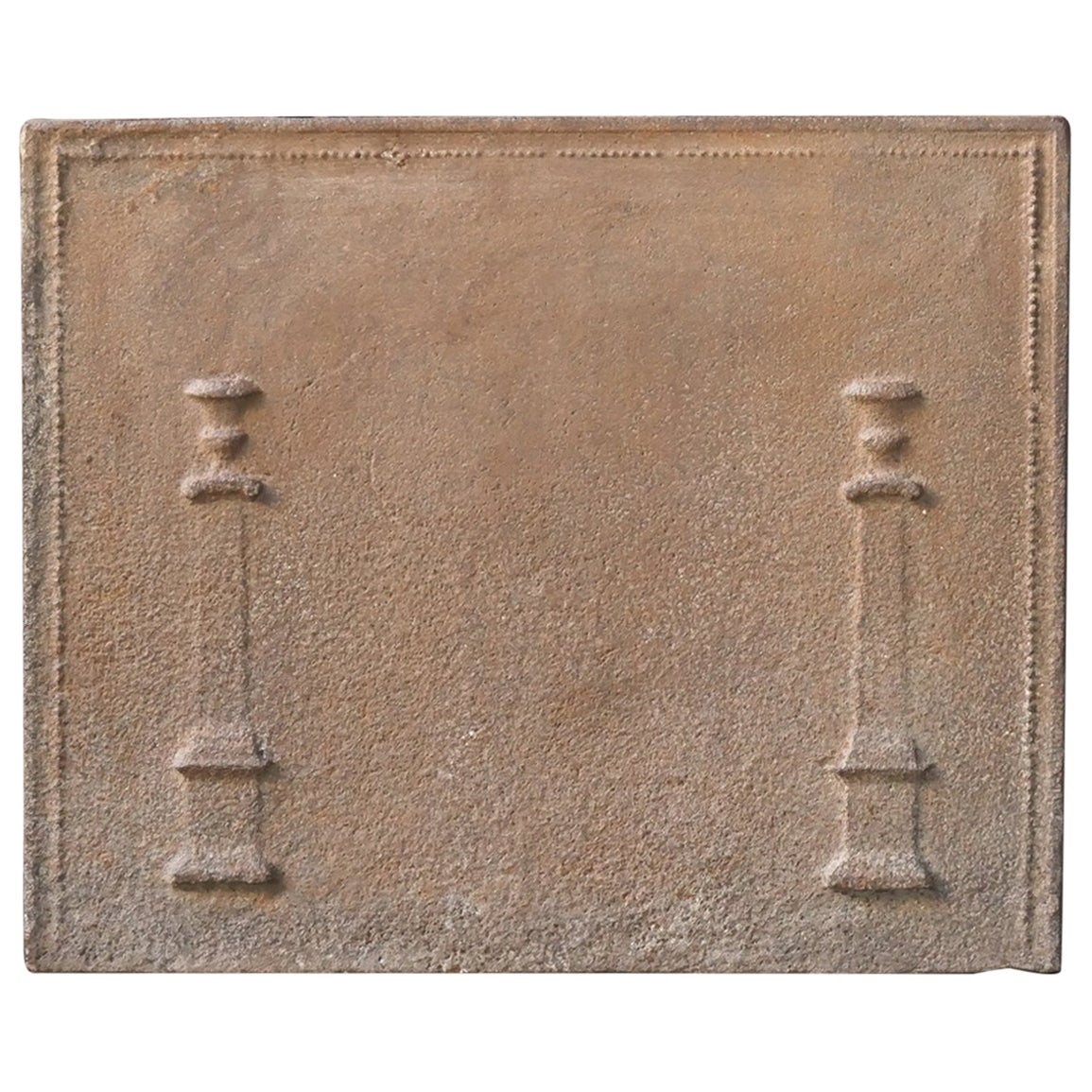 Antique French Neoclassical 'Pillars of Freedom' Fireback /Backsplash For Sale