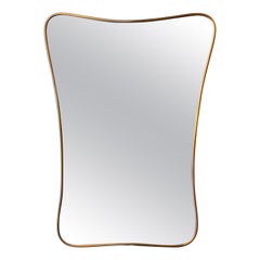 Brass Free Form Mirror, Italy, 1950s