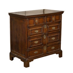 English 1810s George III Period Geometric Front Oak Chest with Five Drawers