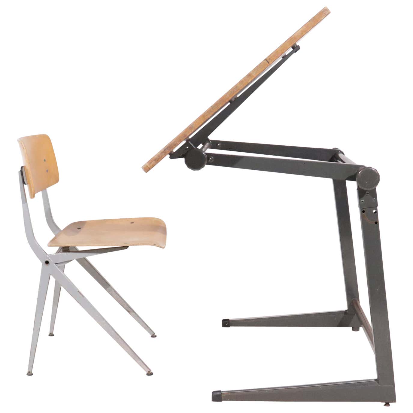 Marko Architect Drafting Table and Chair Dutch Design, 1960 For Sale at ...