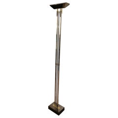 Vintage Gun Metal and Brass Floor Lamp