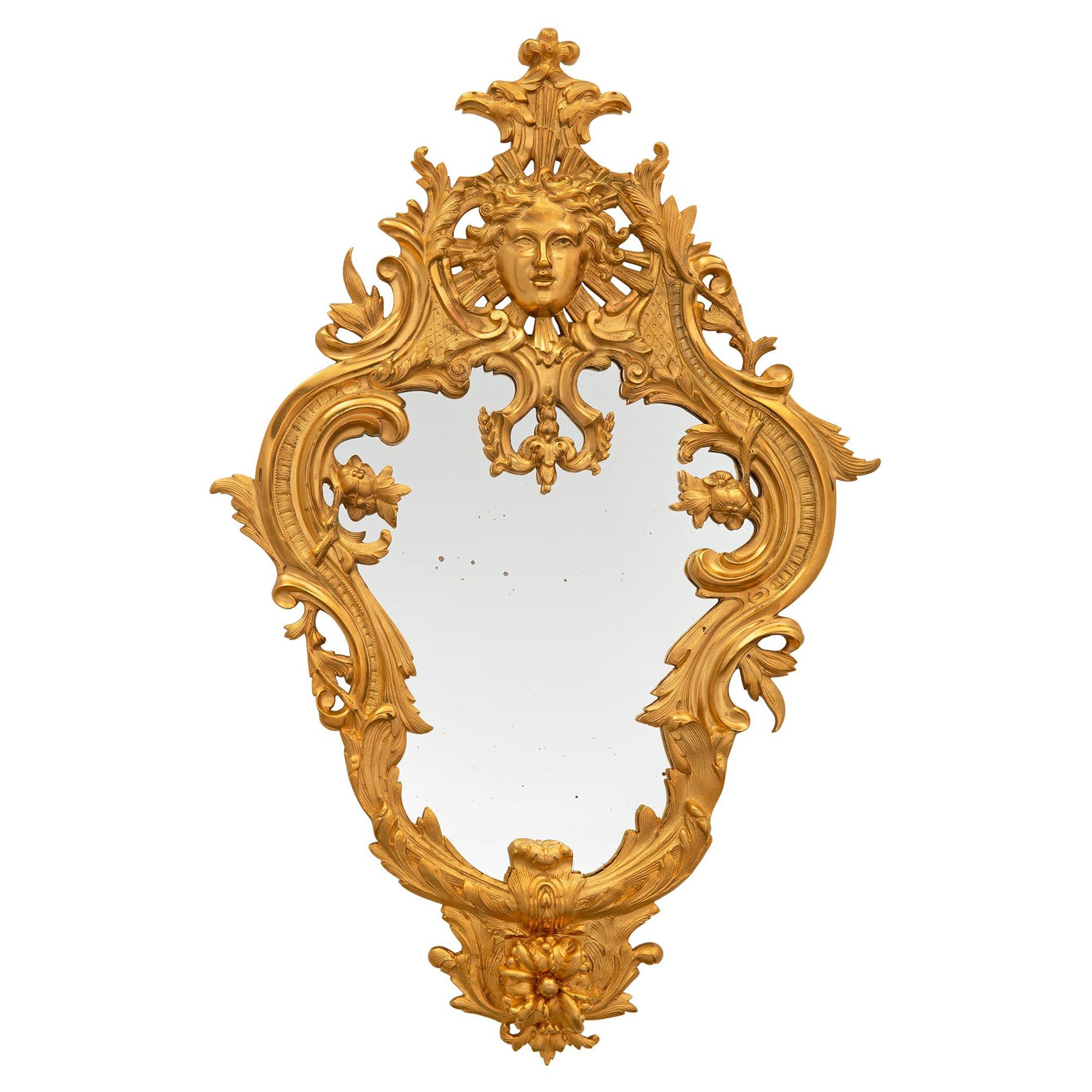 French, 19th Century, Régence St. Giltwood Mirror For Sale