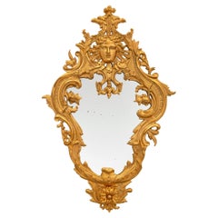 Antique French, 19th Century, Régence St. Giltwood Mirror